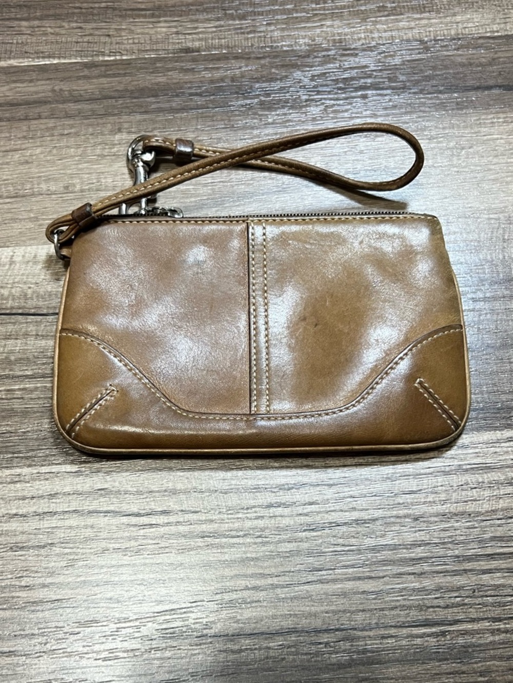 Vintage Coach Brown Leather Wristlet